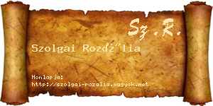 Szolgai Rozália névjegykártya
